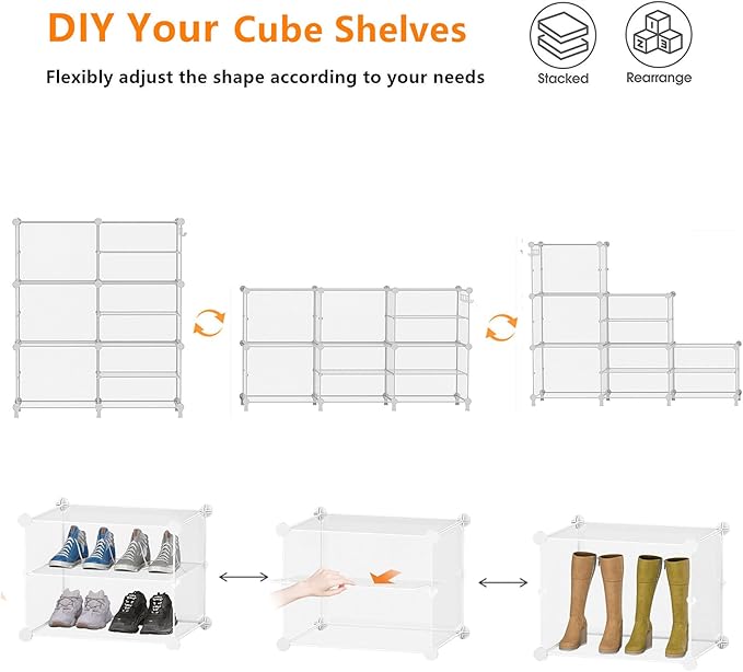 AWTATOS Closet Organizer 6 Cube Storage Shelves Portable Closet Clothes Organizers and Storage Stackable Cubby Shelving for C
