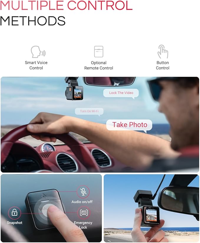 Vantrue E1 Pro 4K Mini Dash Cam Front, STARVIS 2 PlatePix HDR Night Vision Car Camera, Built-in 5G WiFi GPS, 1.54'' IPS Scree