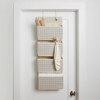 3 Sprouts Over the Door Organizer -Hanging Baby Organizers & Storage with 4 Large Pockets & 2 Hooks for Baby Clothes, Toy, St