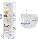 coastal rose Hanging Shoe Closet Organizer, 30 Sections Hanging Closet Organizers and Storage Shelves with 6 Mesh Pockets, Sp
