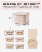 Vlando Travel Jewelry Case,Jewelry Organizer with 6 zipper velvet Jewelry bags for Women Girl,Wedding Birthday Gift Ideas for