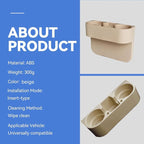 Car Cup Holder Cup Holder for Car Seat Cup Holder for Car Multifunctional Portable Console Side Pocket Car Seat Gap Filler Organizer Vehicle Seat Cup Cell Phone Drink Holder Storage Box (Beige)