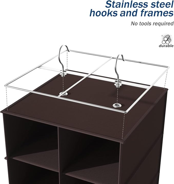 Libeder Hanging Shoe Organizer for Closet, Hanging Closet Organizers 20 Section Shoe Shelves, Space Saving Shoe Holder & Stor