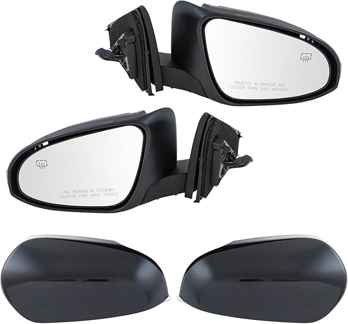TRQ Driver & Passenger Side Power Heated Mirror Set Paint to Match with Turn Signal Compatible with 2013-2018 Toyota Avalon T