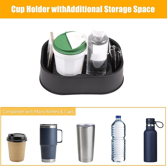 Rear Cup Holder Expander Organizer Compatible with Ford Maverick 2022-2024, Cup Holders Water Bottle Expander Car Drink Holde