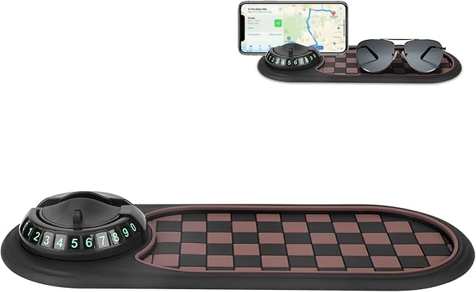 lasuroa Multifunctional Car Anti-Slip Mat with Phone Holder, 360°Rotatable Mobile Phone Holder Anti Slip Pad for Car Dashboar