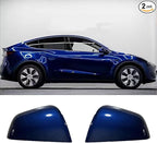 Compatible with Tesla Model Y Side Mirror Cover Replacement 2021 2022 2023 2024, Left & Right Side Rearview Mirror Cover Cap for Model Y Accessories(blue)2pcs
