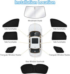 KUST Car Window Shades for 2022-2025 2026 Nissan Pathfinder Accessories Windshield Sun Shade Side Rear Window Covers Sunshade Privacy Protection for Camping Blackout UV Block Full Set 8PCS