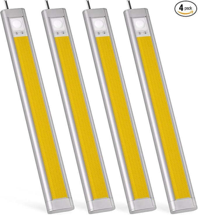 12V Light Strip, 12 Volt Light Bar, Enclosed Trailer Lights, COB Light for RV Interior, String Lights for Trailer, Truck, Van, RV(4Pack, 4000K, Silver)