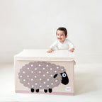 3 Sprouts Large Toy Chest for Kids with Lid and Handles - Collapsible Toy Storage Bin/Trunk/Box/Basket Organizer for Boys & G