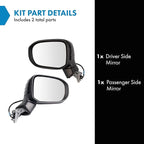 TRQ Driver and Passenger Side Power Heated Mirror Set Smooth Black Textured Compatible with 2020-2022 Kia Telluride KI1320241