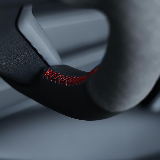 MEWANT Hand Stitched Steering Wheel Cover for Tesla Model 3 2017-2023 / Model Y 2020-2023 for Tesla Model 3/Y Accessories