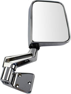 TRQ Driver and Passenger Side Mirror Assembly Set Manual Chrome Smooth Paint to Match Compatible with 1987–95 Jeep Wrangler 1