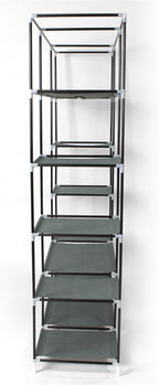 67" Freestanding Closet Organizer,Non-Woven Fabric Closet Wardrobe,Portable Covered Garment Rack,Steel Tube Wardrobe Clothes 