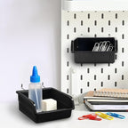 20 Pack Pegboard Bins With Metal Hooks, Black Pegboard Storage Bins, Pegboard Containers For Peg Board Organizing Accessories
