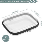 YQBRAO Hard Sided Clear Zipper Case for Storage- Professional-Grade Plastic Clear Zipper Pencil Case,Toy Storage Bins, Toilet