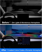 for Tesla LED Car Ambient Lighting Strip Model Y Juniper Model 3 Highland Accessories 2017-2026 Dashboard Windshield Interior LED Light Strip Waterproof Decoration Atmosphere Ambient Lighting