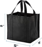 NERUB 10 Pack Reusable Reinforced Handle Grocery Bags - Heavy Duty Large Shopping Totes with Thick Plastic Bottom can hold 40 lbs