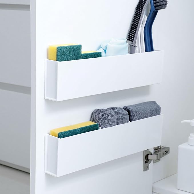 4 Pack Plastic Drawer Organizers for Home, Kitchen, Bathroom, Under Sink, Vanity, Medicine Cabinet and Office Use, White