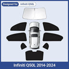 8PCS Car Window Shades for Infiniti Q50L 2014-2024, Window Covers for Q50L Windshield Side Rear Windows, Full Set Privacy Protection Car Sunshade with UV Blocking for Camping Napping