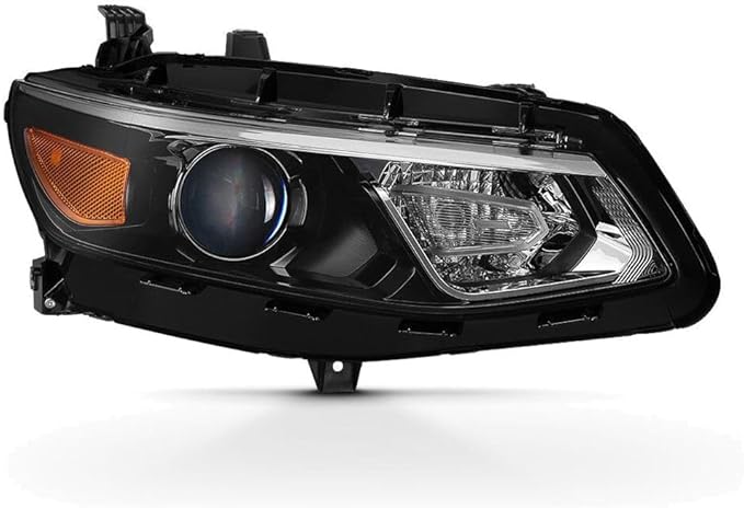 [ Model for Chevy for Malibu Hybrid/L/LS/LT/Premier 16-18 Headlight Headlamp Right Passenger Side Black-Housing Clear-Lens