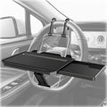 Black 2-in-1 Car Steering Wheel Laptop Holder & Backseat Tray with Adjustable Multipurpose Desk Car Accessories for Eating, Writing, Laptop Work with Cup Holder - Ideal for Constant Travelers