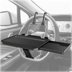 Black 2-in-1 Car Steering Wheel Laptop Holder & Backseat Tray with Adjustable Multipurpose Desk Car Accessories for Eating, Writing, Laptop Work with Cup Holder - Ideal for Constant Travelers