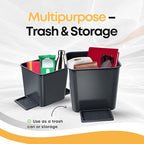 Car Trash Can for Vehicles Leakproof Compact Garbage Bin w/Stability Flap, Anti-Slip Base, Portable Trash Holder for Cars, Trucks, SUVs, Minivans (Gray, Small)