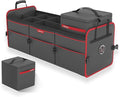 LIBZAKI Car Trunk Organizer,3 Compartments Big Trunk Storage, Large Capacity, Foldable, 95L Heavy Duty Storage Box for Car,