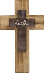 OKSQW Wall Wooden Cross Christians Crosses Spiritual Religious Cross With Hook Christmas Wall Hanging Handmade Nature Wood Co
