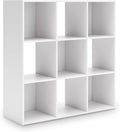 Signature Design by Ashley Onita Modern 3-Tier Floor Standing 9 Cube Organizer for Living Room, Wood, Works with 10.5" W x 10