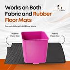 Car Trash Can Waterproof Vehicle Garbage Bin, Leakproof Anti Slip Floor Mat Clip Trash Bag Holder for Car, Truck, SUV, Van Portable Auto Trash Container with Stability Clips (Pink, Small)