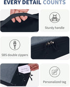 ECOHUB 6 Set Packing Cubes for Travel Durable Suitcase Organizer Bags Set with Personalized Tag Travel Essentials with Shoe B