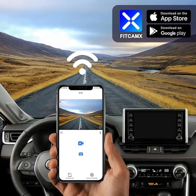 Fitcamx 4K Dash Cam Suitable for Toyota RAV4 2022-2025 (Model B/with Vent Hole on Cover), OEM Factory Look, UHD 2160P Video, 