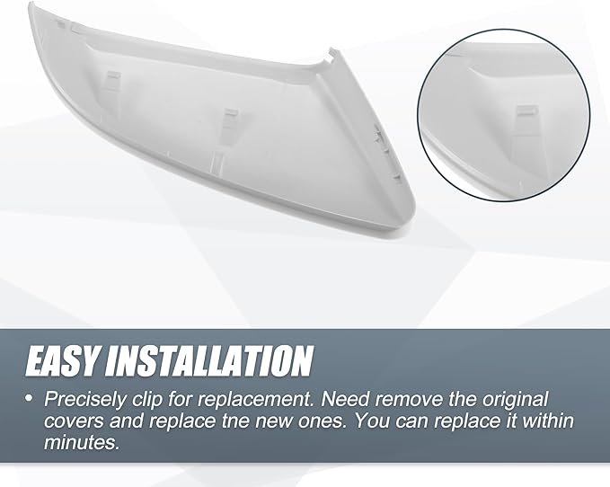 X AUTOHAUX Car Rear View Left Driver Side Mirror Cover Cap Replacement White for Honda CIVIC 2016-2021 Mirror Guard Covers Exterior Decoration Trims