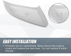 X AUTOHAUX Car Rear View Left Driver Side Mirror Cover Cap Replacement White for Honda CIVIC 2016-2021 Mirror Guard Covers Exterior Decoration Trims