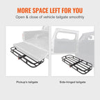 VEVOR 53 x 19 5 in Hitch Cargo Carrier, 500lb Capacity Trailer Mount Basket, Steel Luggage Carrier Rack Fits 2'' Receiver for SUV Truck Pickup with Net, Stabilizer, Straps, Black
