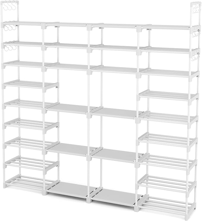 ROJASOP Large Shoe Rack Organizer for Entryway Closet 64-68 Pairs 9-Tier Heavy Duty Tall Garage Shoe Rack Shoe Shelf Shoes St