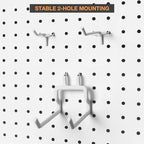 G.CORE 24-Pack Pegboard Hooks, 2" 4" Peg Board Tool Utility Hangers Fit 1/4" Pegboards, Heavy Duty Metal Shelving Brackets, W
