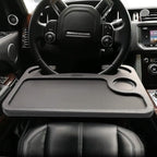 Steering Wheel Desk, Auto Car Steering Wheel Tray for Laptop, Food, Drink, Black ABS Material