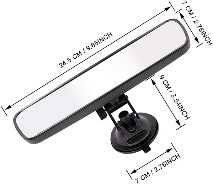 Rear View Mirror,LECAMEBOR Universal Thickened Anti-glare HD Car Interior Rear View Mirror-(With Adjustable Suction Cup)