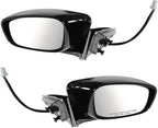 TRQ 2 Piece Driver and Passenger Side Mirror Assembly Set Electric Adjustment Heated No Memory Black Compatible with 2009-201