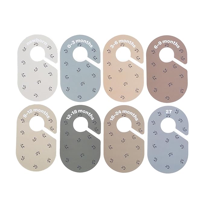 3 Sprouts Baby Closet Dividers 8-Piece Set Newborn to 2T - Double-Sided Organizer for Nursery Clothing Storage - Blueberry