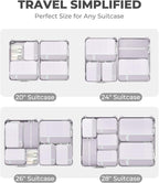 Percover Compression Packing Cubes 6-Piece Set, Packing Cubes Compression for Travel with Multi-Size Organization, Travel Org