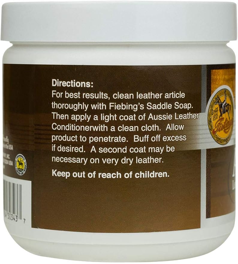Fiebing's Aussie Leather Conditioner (14 oz) - Contains Beeswax to Withstand Hot Conditions - Preserve, Moisturize, Strengthe