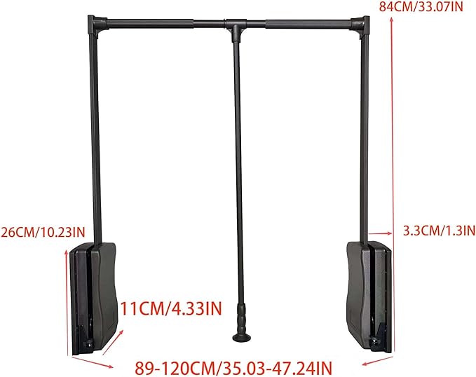brand Wardrobe lift clothes rack,Pull Down Closet Rod for Hanging Clothes, Retractable Wardrobe Hanger for Cabinet, Aluminium