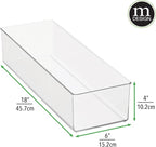mDesign Plastic Drawer Organizer Box, Long Storage Organizer Bin Container; For Closets, Bedrooms, Use for Leggings, Socks, T