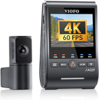 VIOFO A329S 4K 60FPS Dash Cam Front and Rear, 4K+2K Dual Dash Camera for Cars, Power Saving Parking Mode, Wi-Fi 6 App Control