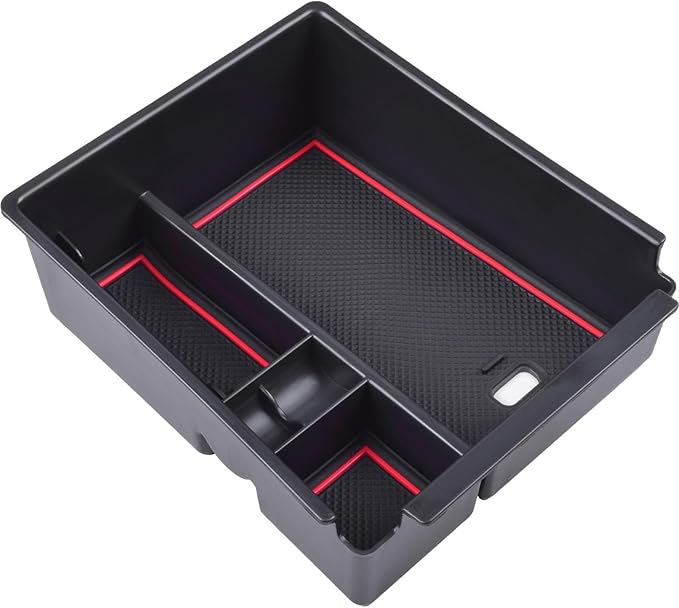 Center Console Organizer Compatible with 2022-2024 Hyundai Tucson & Santa Cruz 2022-2025 Interior Accessories Armrest Storage Box Insert Tray (Not for 2025 Limited/Hybrid/Plug-in Hybrid) Red