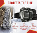 Mytee Products CAM Square Link Dual Snow Tire Chain Compatible w/ 24.5" Rim Diameter & 11" Wide Car Pickup Low-duty Trucks SU